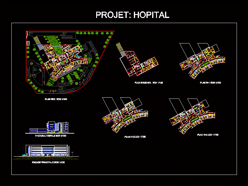پلان بیمارستان عمومی با تمامی مدارک