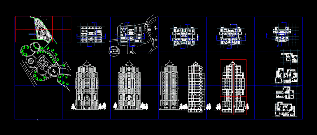 dwg مجتمع مسکونی طرح کامل